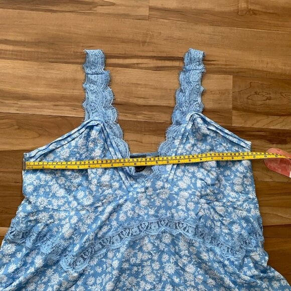 Arula 2X Light Blue Floral Dress Sleeveless Lace Mini Lined Sundress NWT - Picture 3 of 13